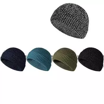 Reflective Knitted Hats Magical High Visibility Winter Warm Caps Women Men Bonnet Beanie Hat for Outddor Night Running Walking белый