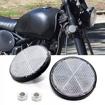 Reflector Reflector Bike Round Screw Type x 2 Piece Set x 3 Colors Bicycle Car Small [Frogsnout] (White)