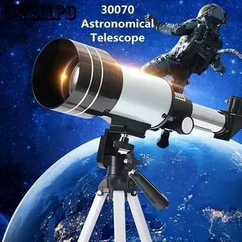 Рефлекторный астрономический телескоп Телескоп высокой четкости с большим увеличением, модель 30070 День и ночь Астрономический телескоп двойного назначения белый