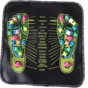 Рефлексологический массажный коврик для ног, булыжник, массажный коврик для ходьбы, облегчение боли, медицинский акупрессурный коврик чёрный