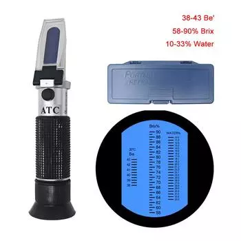 Рефрактометр для меда 58-90% по шкале Брикса для пчеловода Ручной тестер воды для сахара Baume с коробкой No box