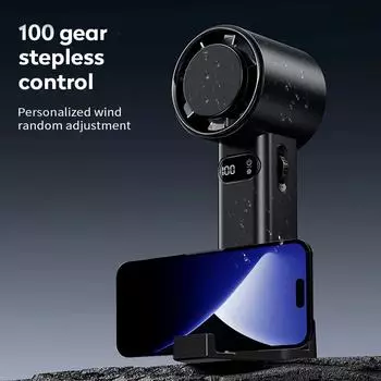 Refrigeration Handheld Turbo Fan Mini Portable Hand Fan, USB Rechargeable Personal Fan, Small Pocket Fan with 100 Speed 4800mAh