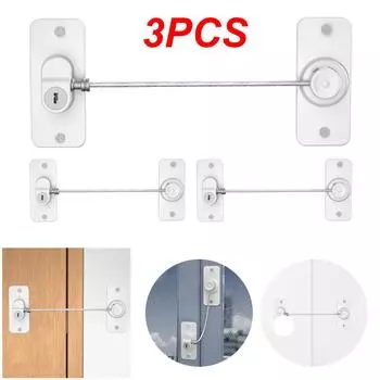 - Refrigerator Lock Self Adhesive Window Wire Catch for Home Public (White)