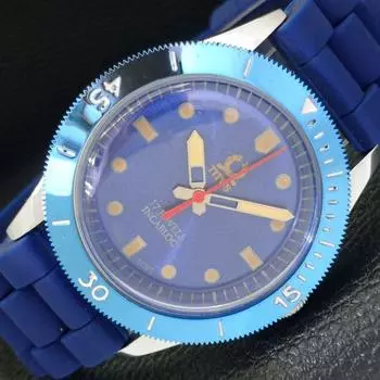 REFURBISHED 40MM TITUS TURNABLE BEZEL SWISS MENS BLUE DIAL WATCH a432755-2 R113-a432755