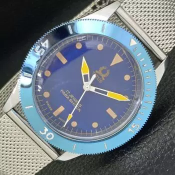 REFURBISHED 40MM TITUS TURNABLE BEZEL SWISS MENS BLUE DIAL WATCH a432732-2 R113-a432732