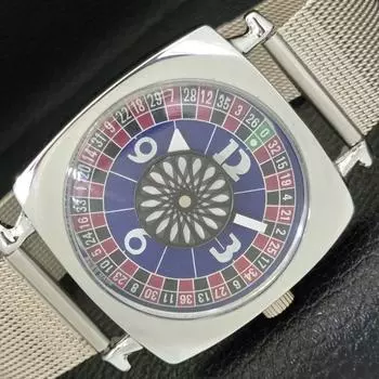 REFURBISHED ART DECO HAND-WINDING SWISS MENS BLUE COLOR DIAL WATCH a431243-2 R106-a431243