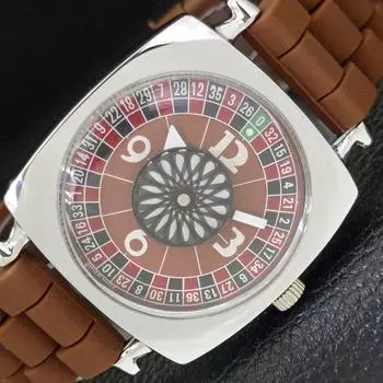 REFURBISHED ART DECO HAND-WINDING SWISS MENS BROWN COLOR DIAL WATCH a431259-2 R106-a431259