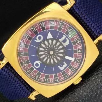 REFURBISHED ART DECO HAND-WINDING SWISS MENS BLUE COLOR DIAL WATCH a431267-2 R106-a431267