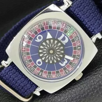 REFURBISHED ART DECO HAND-WINDING SWISS MENS BLUE COLOR DIAL WATCH a432110-2 R110-a432110