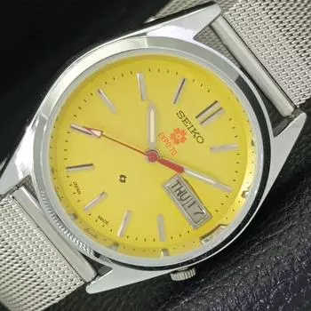 ВОССТАНОВЛЕННЫЕ АВТОМАТИЧЕСКИЕ МУЖСКИЕ ЧАСЫ SEIKO EXPO 70 JAPAN 7009A С ЖЕЛТЫМ ЦИФЕРБЛАТОМ a427246-2 QRL-a427246