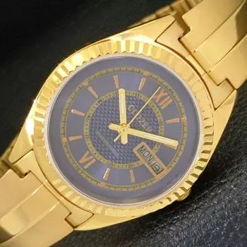 REFURBISHED CITIZEN AUTOMATIC 8200 JAPAN MENS DAY&DATE BLUE DIAL WATCH a432626-2 R112-a432626