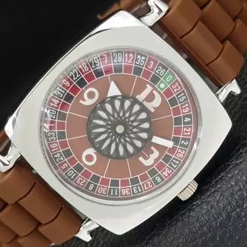 REFURBISHED HAND-WINDING ART DECO SWISS MENS BROWN COLOR DIAL WATCH a431260-2 R106-a431260