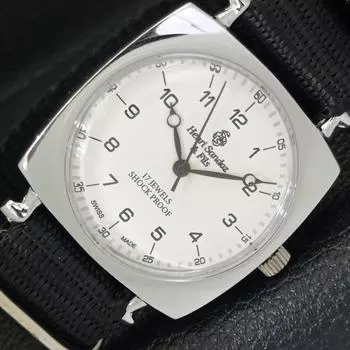 REFURBISHED HENRI SANDOZ & FILS SWISS MENS WHITE COLOR DIAL WATCH a431831-2 R108-a431831