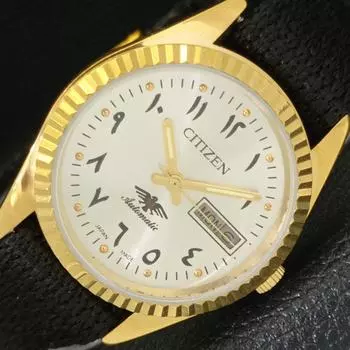 ВОССТАНОВЛЕННЫЕ JAPAN CITIZEN AUTOMATIC 8200 МУЖСКИЕ ЧАСЫ С АРАБСКИМ СЕРЕБРЯНЫМ ЦИФЕРБЛАТОМ a427228-2 QRL-a427228