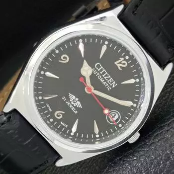 ВОССТАНОВЛЕННЫЕ JAPAN CITIZEN AUTOMATIC 8200 МУЖСКИЕ ЧАСЫ С ЧЕРНЫМ ЦИФЕРБЛАТОМ A432335-2 R111-a432335