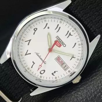 ВОССТАНОВЛЕННЫЕ JAPAN SEIKO 5 AUTOMATIC 6309A МУЖСКИЕ ЧАСЫ С БЕЛЫМ ЦИФЕРБЛАТОМ В АРАБСКОМ СТИЛЕ a427262-2 QRL-a427262