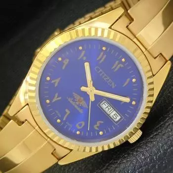 ВОССТАНОВЛЕННЫЕ МУЖСКИЕ ЧАСЫ CITIZEN AUTOMATIC 8200 JAPAN ARABIC СИНИЙ ЦИФЕРБЛАТ a427233-2 QRL-a427233