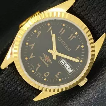 ВОССТАНОВЛЕННЫЕ МУЖСКИЕ ЧАСЫ CITIZEN AUTOMATIC 8200 JAPAN ARABIC С ЧЕРНЫМ ЦИФЕРБЛАТОМ a427236-2 QRL-a427236