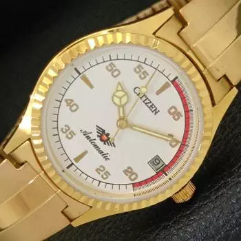 REFURBISHED MENS CITIZEN AUTOMATIC 8200 JAPAN DATE WHITE DIAL WATCH a432614-2 R112-a432614