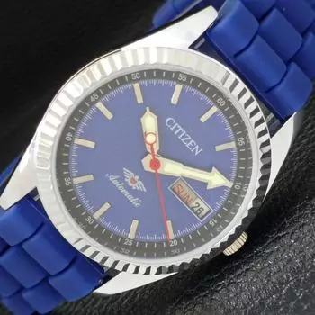 REFURBISHED MENS CITIZEN AUTOMATIC 8200 JAPAN DAY&DATE BLUE DIAL WATCH a432564-2 R112-a432564