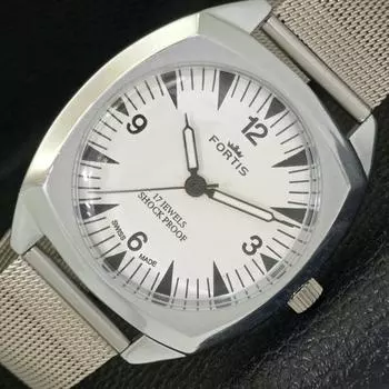 REFURBISHED MENS HAND-WINDING SWISS WHITE COLOR DIAL WATCH a431762-2 R108-a431762