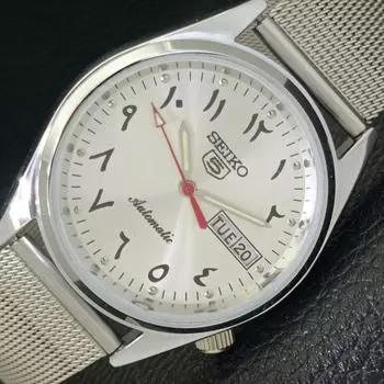 ВОССТАНОВЛЕННЫЕ МУЖСКИЕ ЧАСЫ SEIKO 5 AUTOMATIC 6309 JAPAN ARABIC SILVER DIAL a427282-2 QRL-a427282