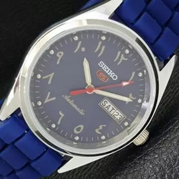 ВОССТАНОВЛЕННЫЕ МУЖСКИЕ ЧАСЫ SEIKO 5 AUTOMATIC 6309A JAPAN ARABIC СИНИЙ ЦИФЕРБЛАТ a427359-2 QRL-a427359