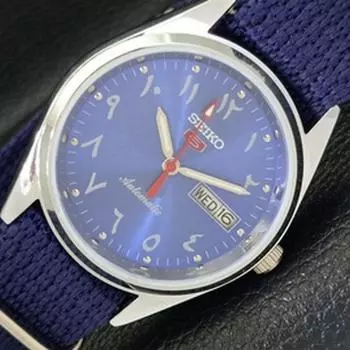REFURBISHED MENS SEIKO 5 AUTOMATIC 6309A JAPAN ARABIC BLUE DIAL WATCH a427354-2 QRL-a427354