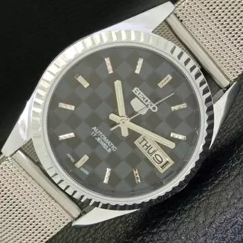 REFURBISHED SEIKO 5 AUTOMATIC MENS WATCH JAPAN MADE BLACK DIAL CUSTOM a440006-2 QV90-a440006