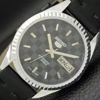 REFURBISHED SEIKO 5 AUTOMATIC MENS WATCH JAPAN MADE BLACK DIAL CUSTOM a440024-2 QV90-a440024