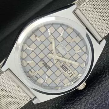 REFURBISHED SEIKO 5 AUTOMATIC MENS WATCH JAPAN MADE GREY DIAL CUSTOM a440048-2 QV90-a440048