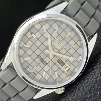 REFURBISHED SEIKO 5 AUTOMATIC MENS WATCH JAPAN MADE GREY DIAL CUSTOM a440114-2 QV90-a440114
