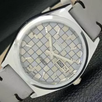 REFURBISHED SEIKO 5 AUTOMATIC MENS WATCH JAPAN MADE GREY DIAL CUSTOM a440060-2 QV90-a440060