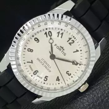 REFURBISHED SWISS MENS HAND-WINDING SILVER DIAL WATCH a430214-2 R102-a430214