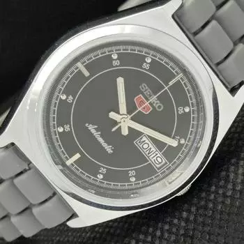 REFURBISHED VINTAGE SEIKO 5 AUTO 6309A JAPAN MENS D/D BLACK WATCH 593c-a314828-2 SKU593c-a314828