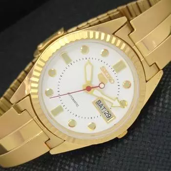 REFURBISHED VINTAGE SEIKO 5 AUTO 6319A JAPAN MENS D/D WHITE WATCH 587b-a308622-9 SKU587b-a308622
