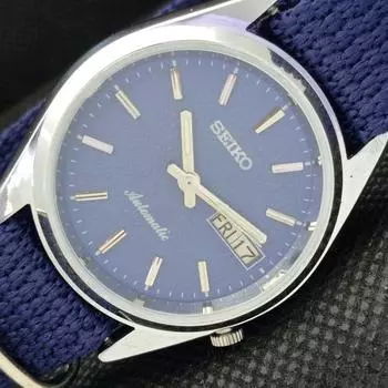ВОССТАНОВЛЕННЫЕ ВИНТАЖНЫЕ SEIKO 5 AUTO 7009A ЯПОНИЯ МУЖСКИЕ D/D СИНИЕ ЧАСЫ 605-a314214-9 SKU605-a314214