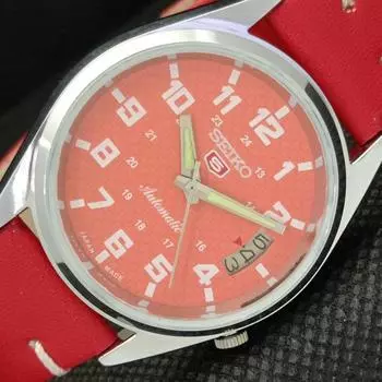 REFURBISHED VINTAGE SEIKO 5 AUTO 7019A JAPAN MENS DATE PEACH WATCH 598-a313014-9 SKU598-a313014