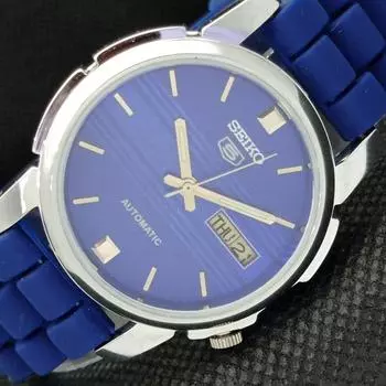 REFURBISHED VINTAGE SEIKO 5 AUTOMATIC JAPAN MENS D/D BLUE WATCH 588a-a310210-9 SKU588a-a310210