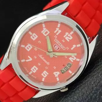 REFURBISHED VINTAGE SEIKO 5 AUTOMATIC JAPAN MENS PEACH DIAL WATCH a435093-2 R122-a435093