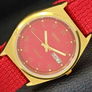 REFURBISHED VINTAGE SEIKO AUTOMATIC 6309A JAPAN MENS RED DIAL WATCH a434706-2 R121-a434706