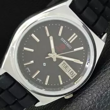 REFURBISHED VINTAGE SEIKO EXPO 70 AUTO JAPAN MENS BLACK DIAL WATCH a433566-2 R117-a433566