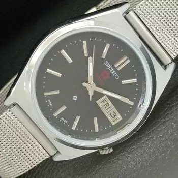 ВОССТАНОВЛЕННЫЕ ВИНТАЖНЫЕ МУЖСКИЕ ЧАСЫ SEIKO EXPO 70 AUTO JAPAN С ЧЕРНЫМ ЦИФЕРБЛАТОМ a433567-2 R117-a433567
