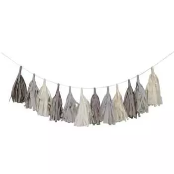regalo Гирлянда с кисточками S-размера Украшение на день рождения Гирлянда на празднование 100-летия Украшение на полдня (Ореховый крем)