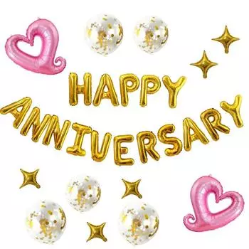 regalo Юбилейный шар Украшение на годовщину Письмо для взрослых Пара СЧАСТЛИВАЯ ГОДОВЩИНА Украшение отеля Сюрприз Украшение Золото