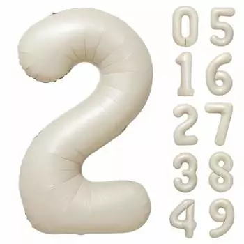 regalo Number Balloon 90cm Number 2 Number Aluminum Balloon Large Birthday Decoration Anniversary Celebration Big (Number 2, Vanilla Custard)