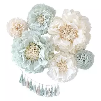 regalo Украшение на день рождения Бумажный веер Набор украшений на день рождения Гирлянда Украшения Праздничный цветок Цветок M x Powder (Порошок М)