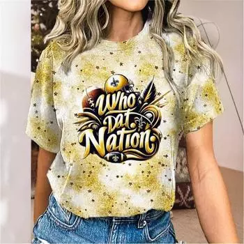 Регби Футбол Летний Принт Тренд Женская Мода Короткие Рукава S