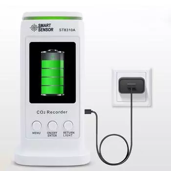 Регистратор углекислого газа, монитор качества воздуха, цифровой детектор газа CO2 в реальном времени с ЖК-дисплеем WIFI, анализатор данных газа