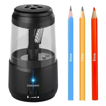 Регулировка грифеля электрического карандаша ZMOL, электрический карандаш, высокоскоростное удаление сломанного грифеля, автоматическая подача ручки, легированная сталь, легко использовать в школе чёрный